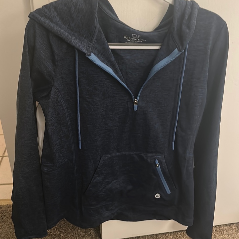 NWT Navy Blue Vineyard Vines Performance Quarter Zip Womens Size Medium
